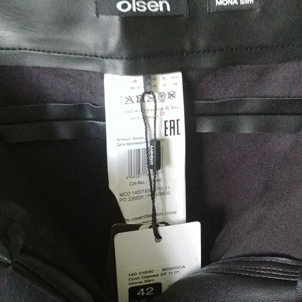 NWT,"OLSEN" BLACK PANTS,size 42, US M-L - Picture 6 of 13